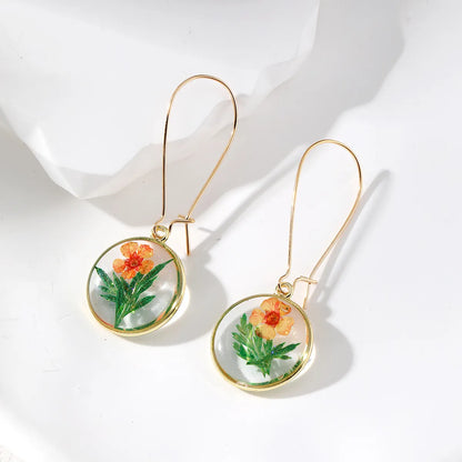 1 Pair Vacation Sweet Simple Style Flower Resin Drop Earrings