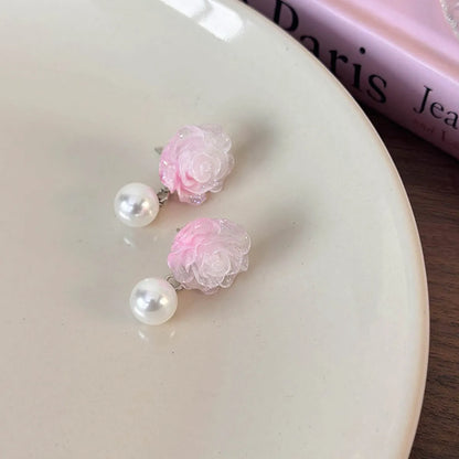 1 Pair Vacation Sweet Simple Style Flower Resin Drop Earrings