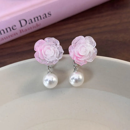 1 Pair Vacation Sweet Simple Style Flower Resin Drop Earrings