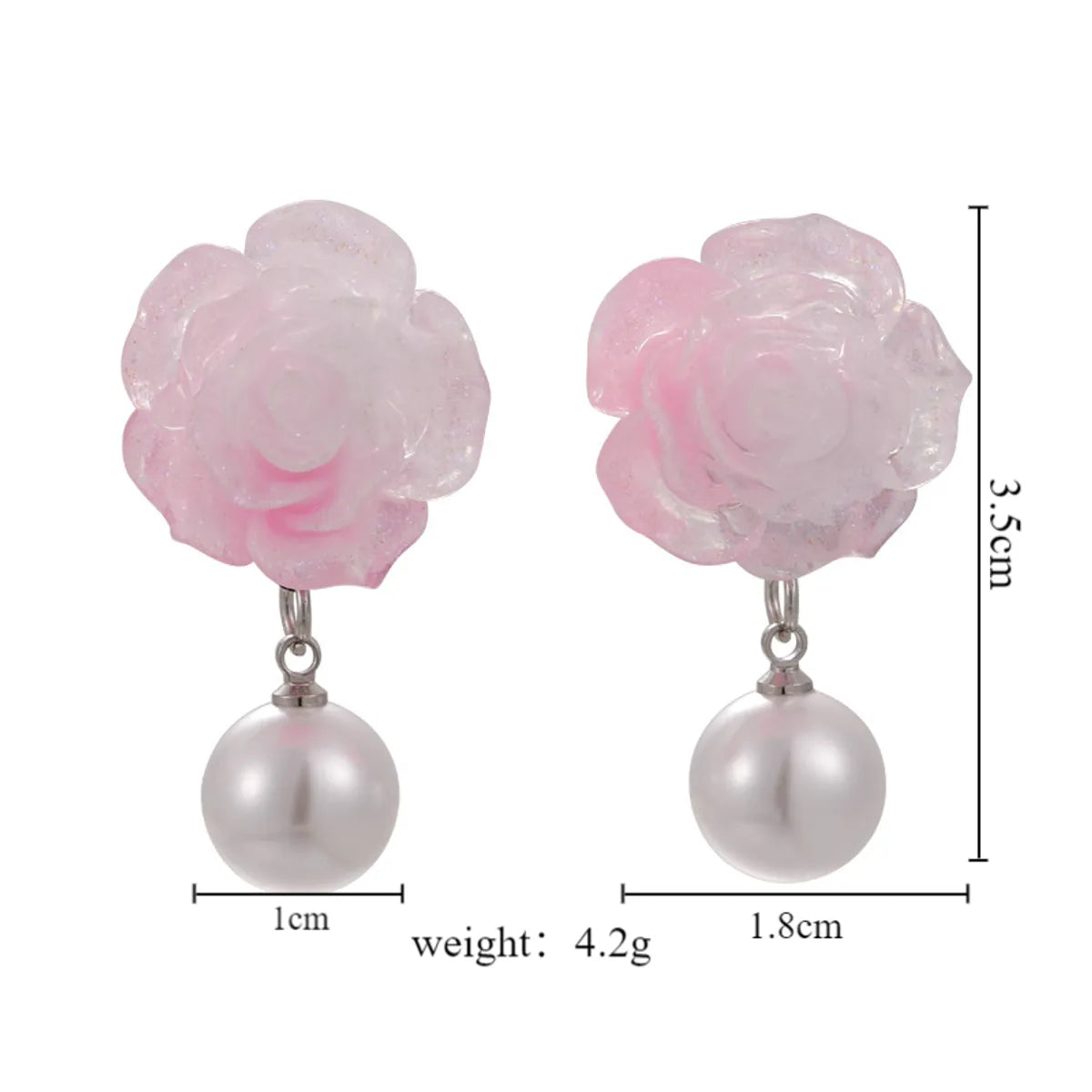 1 Pair Vacation Sweet Simple Style Flower Resin Drop Earrings