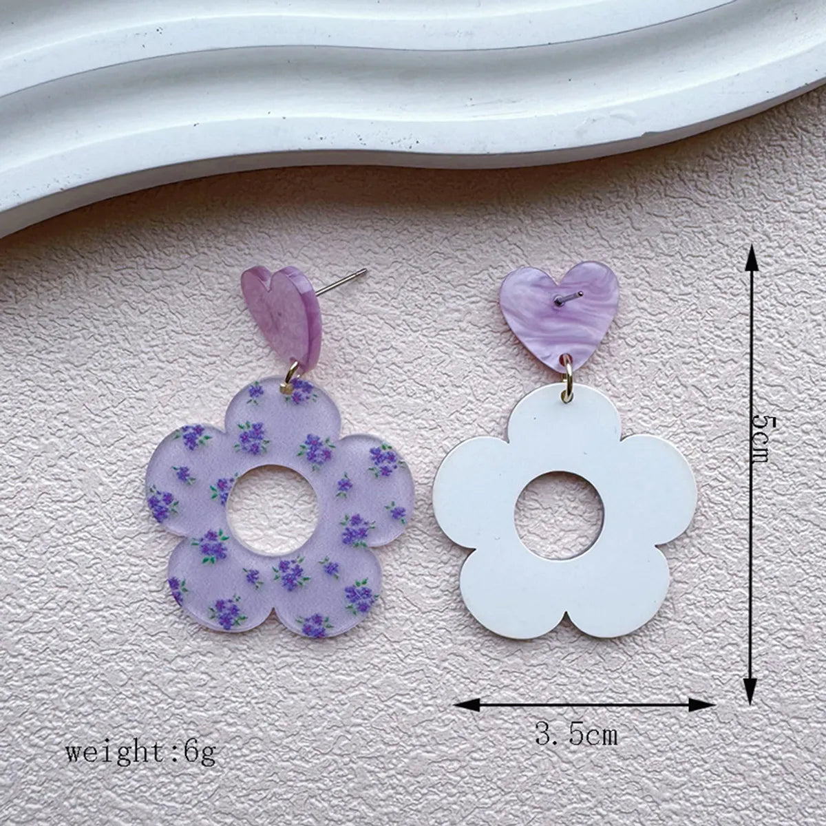 1 Pair Vacation Sweet Simple Style Flower Wreath Irregular Polishing Arylic Drop Earrings