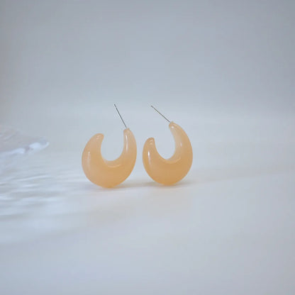 1 Pair Vacation Sweet Solid Color Resin Ear Studs