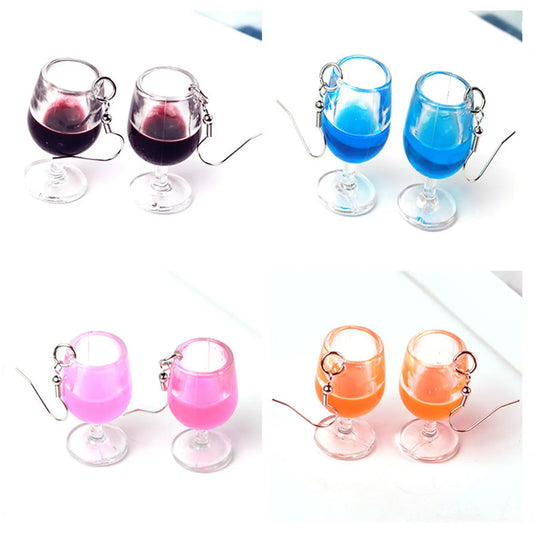 1 Pair Vacation Wine Glass Arylic Drop Earrings