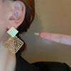 1 Pair Vintage Style Argyle Alloy Drop Earrings
