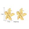 1 Pair Vintage Style Artistic Flower Petal Plating 304 Stainless Steel 18K Gold Plated Ear Studs