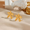 1 Pair Vintage Style Artistic Flower Petal Plating 304 Stainless Steel 18K Gold Plated Ear Studs