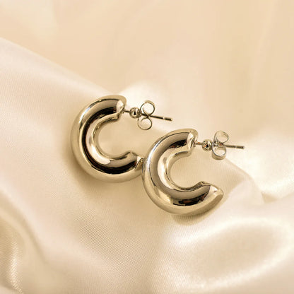 1 Pair Vintage Style C Shape Alloy Ear Studs