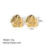 1 Pair Vintage Style Classic Style Commute Geometric Flower Polishing 304 Stainless Steel 18K Gold Plated Ear Studs