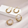 1 Pair Vintage Style Commute Circle Plating Hollow Out Stainless Steel 18K Gold Plated Hoop Earrings