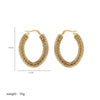 1 Pair Vintage Style Commute Circle Plating Hollow Out Stainless Steel 18K Gold Plated Hoop Earrings