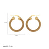 1 Pair Vintage Style Commute Circle Plating Hollow Out Stainless Steel 18K Gold Plated Hoop Earrings