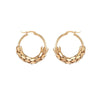 1 Pair Vintage Style Commute Circle Plating Hollow Out Stainless Steel 18K Gold Plated Hoop Earrings