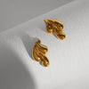 1 Pair Vintage Style Commute Water Droplets Plating 304 Stainless Steel 18K Gold Plated Ear Studs