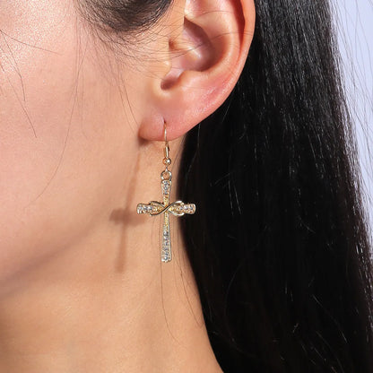 1 Pair Vintage Style Cross Alloy Ear Hook