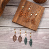 1 Pair Vintage Style Ethnic Style Leaves Butterfly Hollow Out Wood Drop Earrings