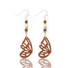 1 Pair Vintage Style Ethnic Style Leaves Butterfly Hollow Out Wood Drop Earrings