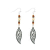 1 Pair Vintage Style Ethnic Style Leaves Butterfly Hollow Out Wood Drop Earrings
