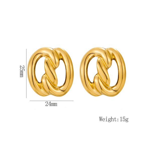 1 Pair Vintage Style Exaggerated Asymmetrical Quadrilateral Flower Plating Inlay 304 Stainless Steel Artificial Pearls 18K Gold Plated Ear Studs