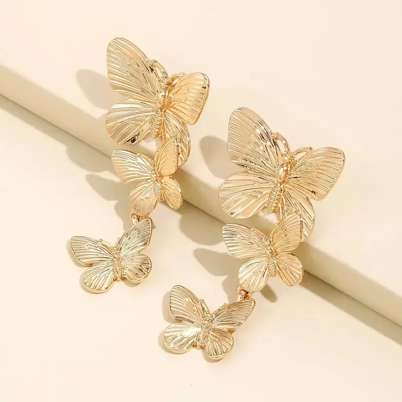 1 Pair Vintage Style Exaggerated Butterfly Alloy Drop Earrings