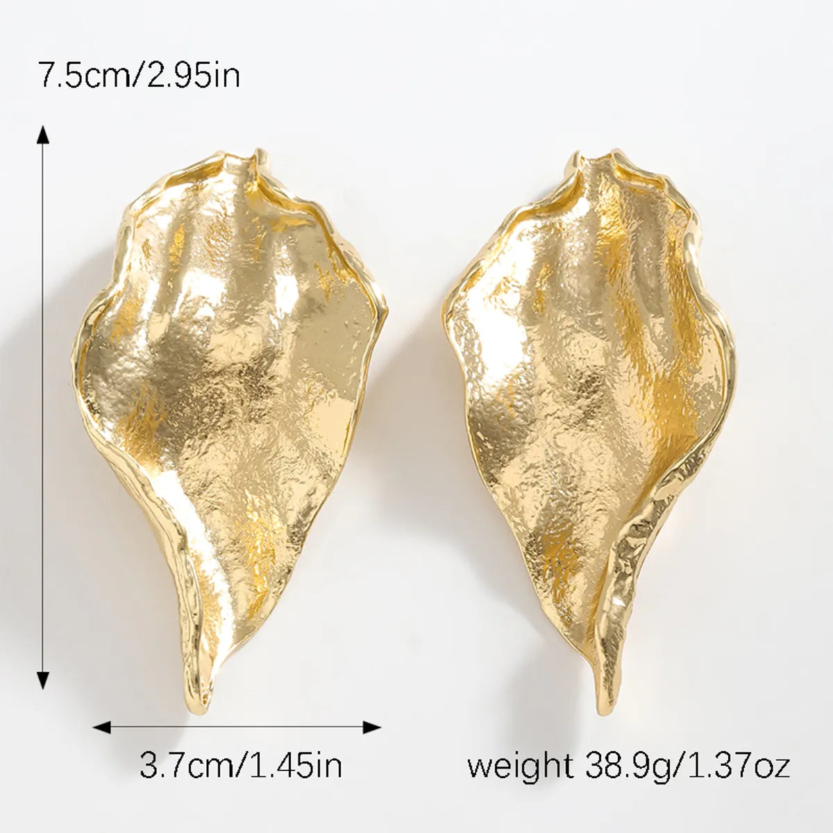 1 Pair Vintage Style Exaggerated Classic Style Leaf Plating Alloy K Gold Plated Ear Studs