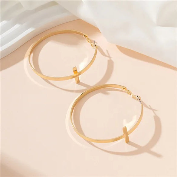 1 Pair Vintage Style Exaggerated Round Alloy Earrings