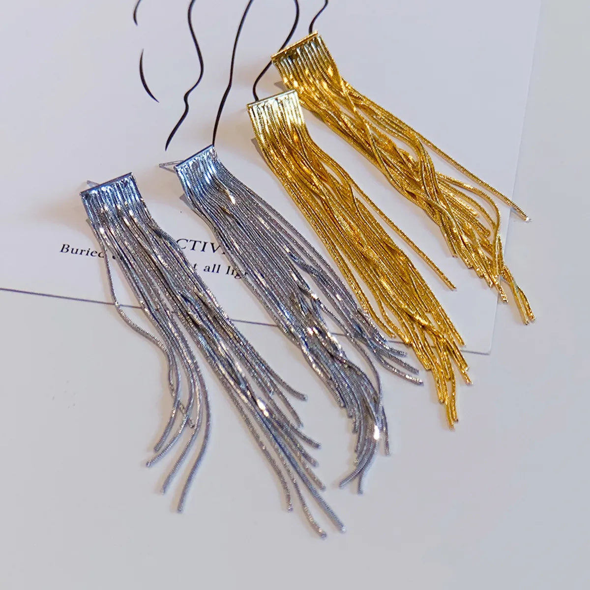 1 Pair Vintage Style Exaggerated Tassel Titanium Steel Plating Gold Plated Silver Plated Drop Earrings