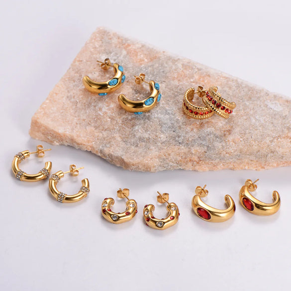 1 Pair Vintage Style Flower Bow Knot Plating Inlay Stainless Steel Rhinestones 24k Gold Plated Ear Studs