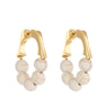 1 Pair Vintage Style French Style Round Beaded Imitation Pearl Alloy Turquoise Earrings