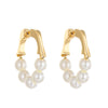 1 Pair Vintage Style French Style Round Beaded Imitation Pearl Alloy Turquoise Earrings