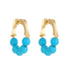 1 Pair Vintage Style French Style Round Beaded Imitation Pearl Alloy Turquoise Earrings