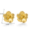 1 Pair Vintage Style French Style Simple Style Flower Plating Stainless Steel 18k Gold Plated Ear Studs