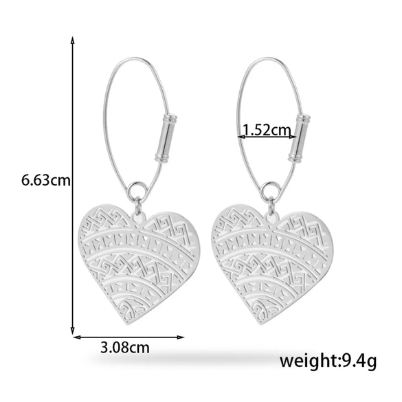 1 Pair Vintage Style French Style Simple Style Heart Shape Ginkgo Leaf Fish Tail Plating 304 Stainless Steel Drop Earrings