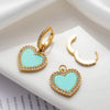 1 Pair Vintage Style French Style Simple Style Heart Shape Plating Inlay Stainless Steel Zircon 18k Gold Plated Drop Earrings