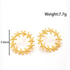 1 Pair Vintage Style French Style Sun Starfish Ginkgo Leaf 304 Stainless Steel Ear Studs