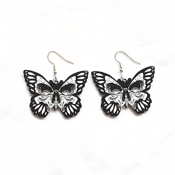 1 Pair Vintage Style Funny Butterfly Arylic Metal Drop Earrings