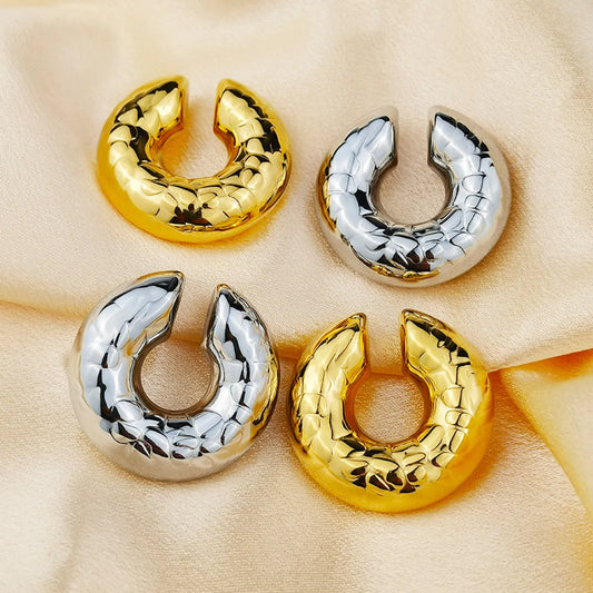 1 Pair Vintage Style Geometric Circle Plating Stainless Steel 18k Gold Plated Ear Cuffs