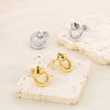 1 Pair Vintage Style Geometric Plating 304 Stainless Steel 18K Gold Plated Ear Studs