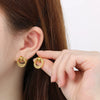 1 Pair Vintage Style Geometric Plating 304 Stainless Steel 18K Gold Plated Ear Studs