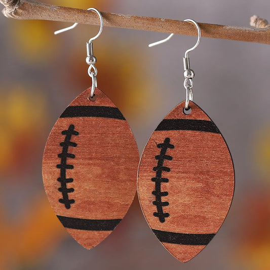 1 Pair Vintage Style Geometric Wood Drop Earrings