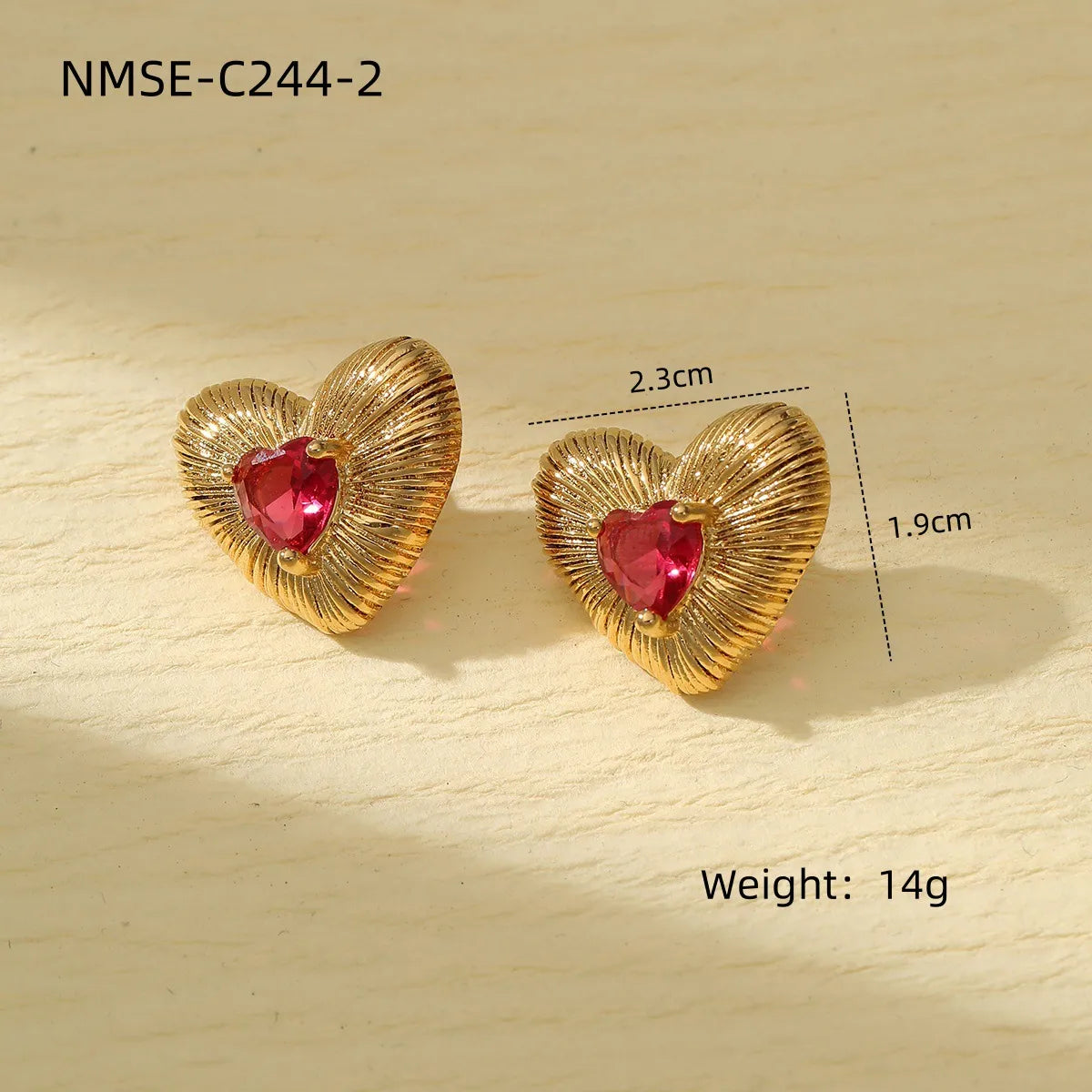 1 Pair Vintage Style Heart Shape 304 Stainless Steel Ear Studs