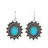 1 Pair Vintage Style Heart Shape Inlay Alloy Turquoise Silver Plated Drop Earrings