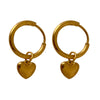 1 Pair Vintage Style Heart Shape Plating Titanium Steel 18k Gold Plated Drop Earrings