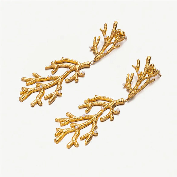 1 Pair Vintage Style Jellyfish Starfish Plating 304 Stainless Steel Drop Earrings Ear Studs