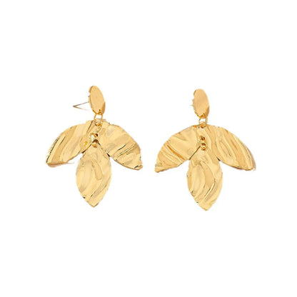 1 Pair Vintage Style Leaf Plating Iron Ear Studs