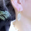 1 Pair Vintage Style Leaves Plating Inlay Alloy Rhinestones Gold Plated Drop Earrings