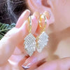 1 Pair Vintage Style Leaves Plating Inlay Alloy Rhinestones Gold Plated Drop Earrings