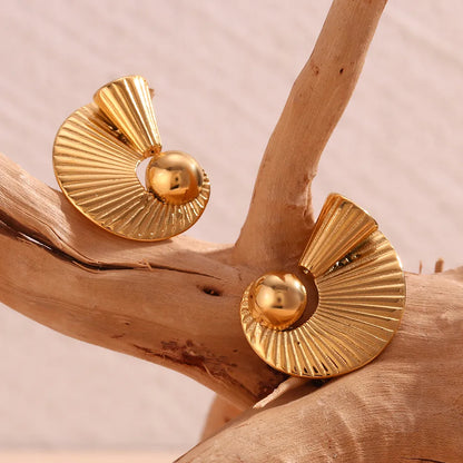 1 Pair Vintage Style Modern Style Classic Style Spiral Plating 316L Stainless Steel  18K Gold Plated Ear Studs