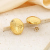 1 Pair Vintage Style Oval Heart Shape Plating 304 Stainless Steel 18K Gold Plated Ear Studs