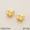 1 Pair Vintage Style Oval Heart Shape Plating 304 Stainless Steel 18K Gold Plated Ear Studs