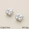 1 Pair Vintage Style Oval Heart Shape Plating 304 Stainless Steel 18K Gold Plated Ear Studs